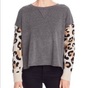 Vintage Havana Fleece & Leopard Jacquard Sweatshirt